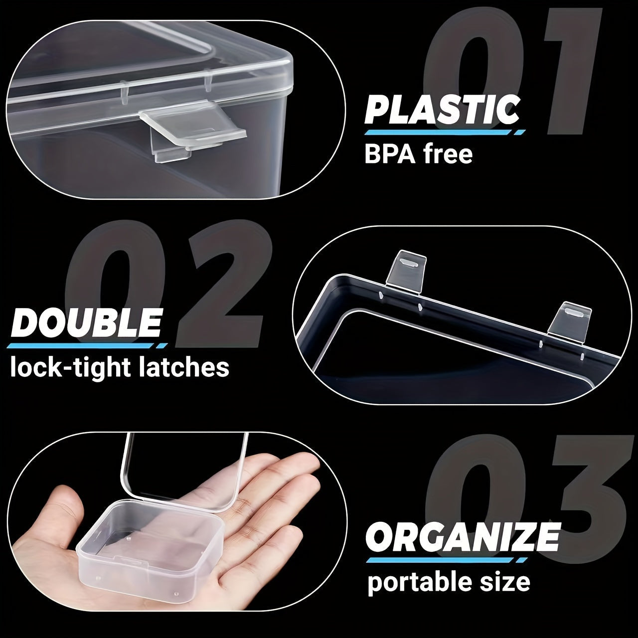 30-Piece Mini Bead Storage Set โ Transparent Plastic Hinged Lid Containers for DIY Crafts, Jewelry Making, Beads, Findings & Handicraft Supplies | Christmas & Halloween Gift | Velora