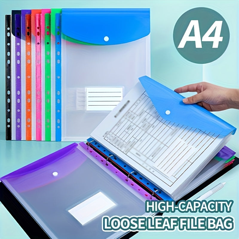 6-Pack A4 Expansion Accordion Folder with Button Binder Pocket – Heavy-Duty PP Plastic File Organizer in Bright Colors for School, Office & Home Document Storage