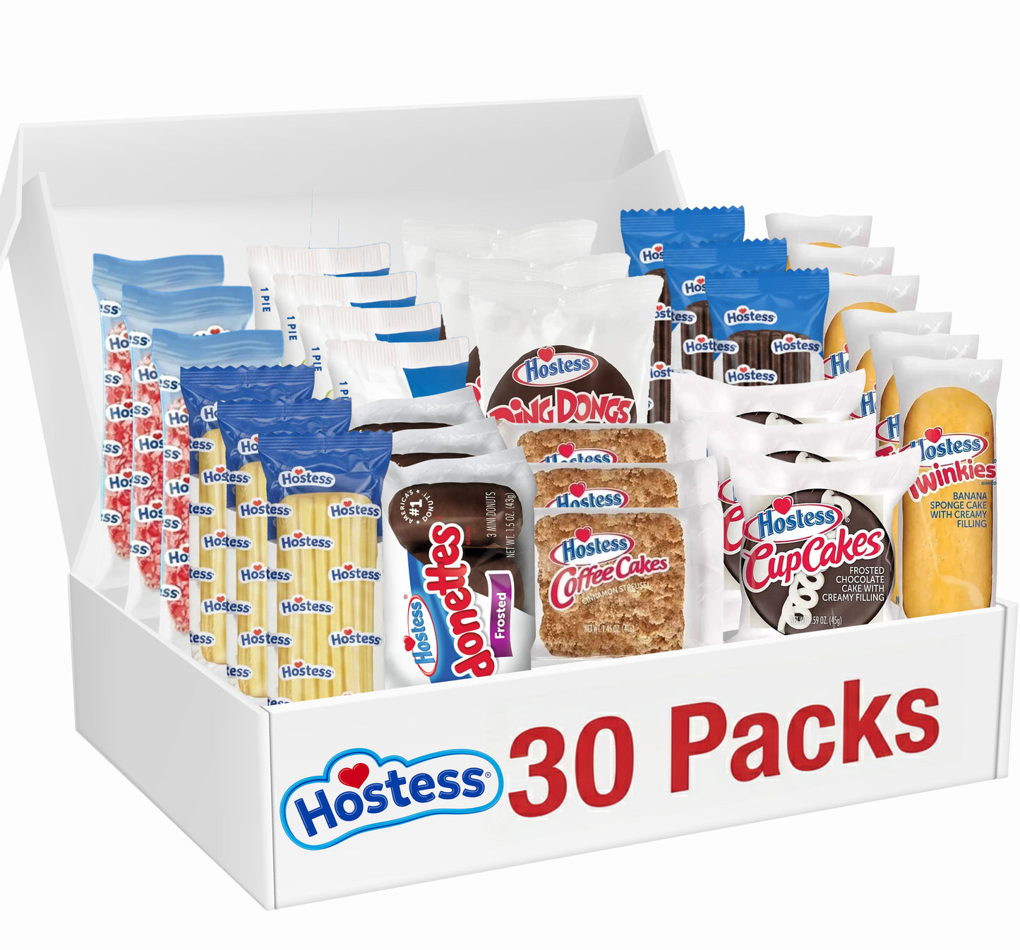 Hostess Cakes Assorted Variety Pack 30 Count – Individually Wrapped Single Serve Mini Pastry Snacks for Travel, Office, Gifting & Lunchboxes, Assortment May Vary