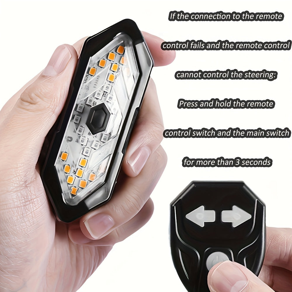 Bike Tail Light with Turn Signals USB Rechargeable 120 Lumens 5 Modes Wireless Remote Control LED Safety Rear Light for Road Mountain Commuter Bike Adults Kids Men Women Cycling