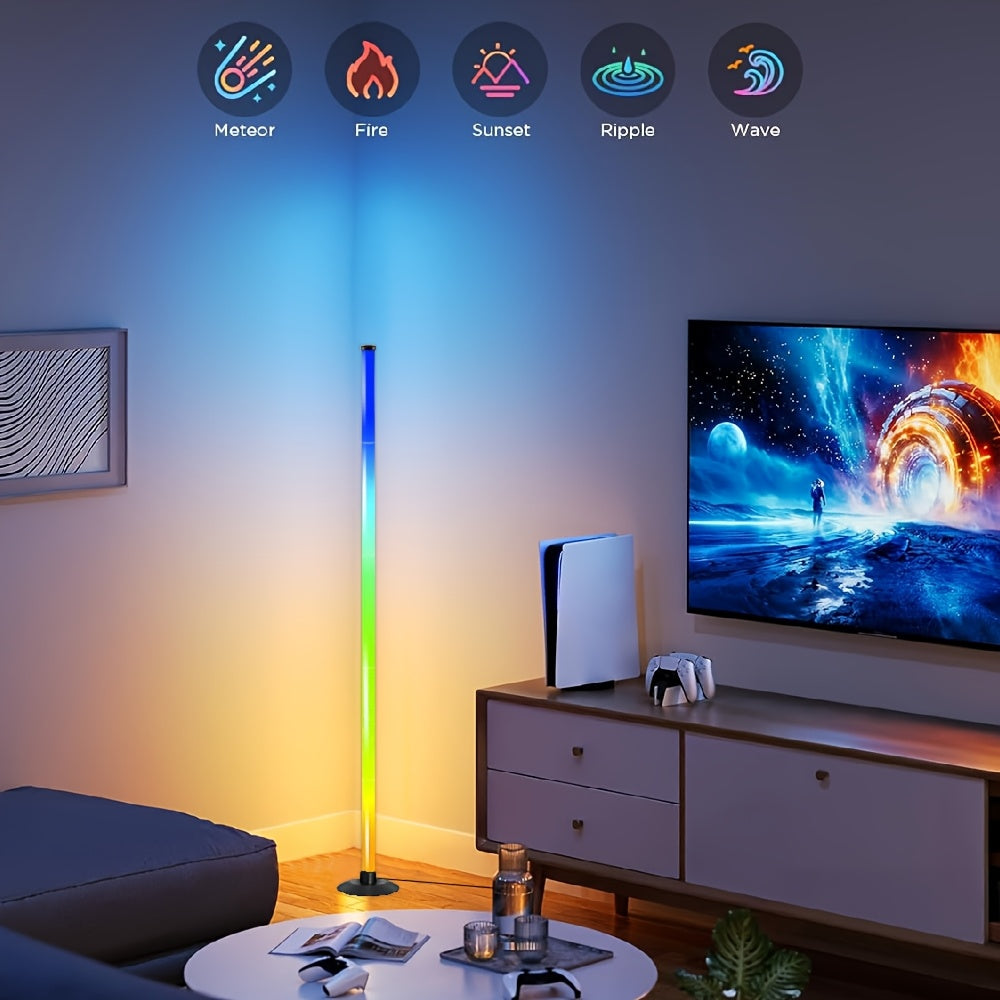 Smart RGBICB LED Floor Lamp with App and Remote Control Mood Atmosphere Lighting Color Changing Corner Lamp for Living Room Bedroom Gaming Office Home Decor Birthday Christmas Gift