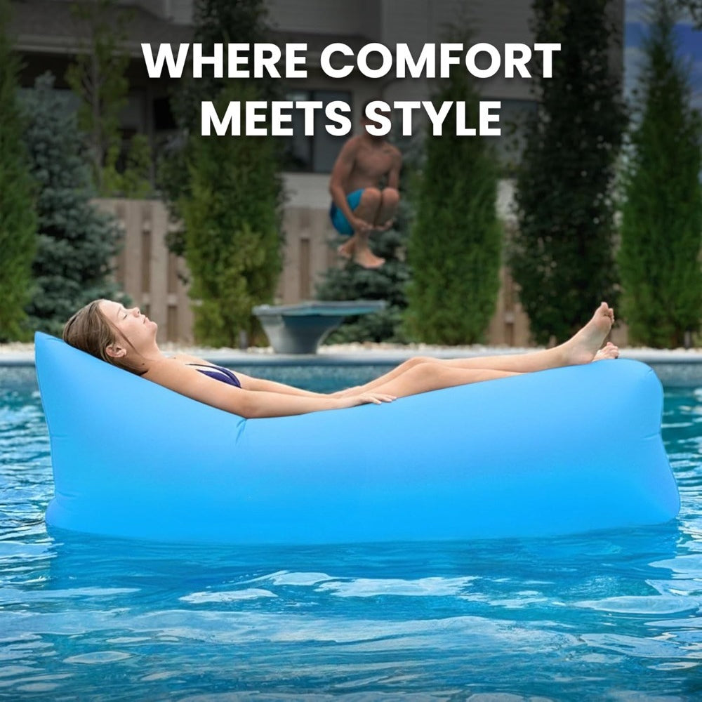 Foldable Inflatable Sofa Lounge Chair Portable Lazy Air Sofa for Camping Beach Music Festivals Outdoor Gatherings Quick Inflation Adults Purple Blue Green Black Red Yellow Orange