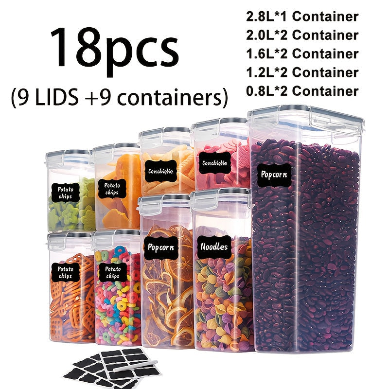 Airtight Food Storage Containers with Lids BPA Free – Flip-Top Locking Seal Plastic Pantry Organizer Jars for Rice, Cereal, Pasta, Flour & Sugar, Stackable, Sets of 6 to 84 Pieces