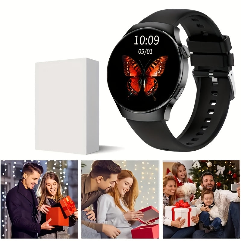 Smartwatch with Call Function & Fitness Tracker for Men & Women – Silicone Strap, Step Counter, Calorie Tracking, Heart Rate Monitor, Multiple Sports Modes, Music Playback & Remote Camera Control