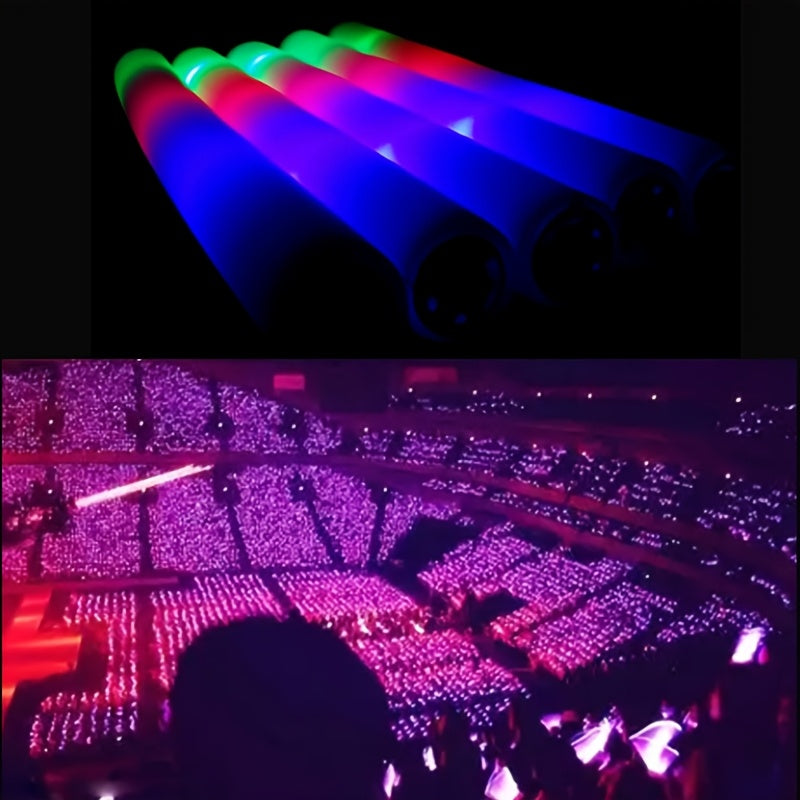 50pcs LED Foam Glow Sticks with 3 Flicker Modes – Colorful Bulk Glow Sticks for Parties, Weddings, Birthdays, Concerts, Christmas & New Year Celebrations