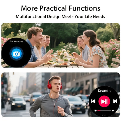 Smartwatch with Call Function & Fitness Tracker for Men & Women – Silicone Strap, Step Counter, Calorie Tracking, Heart Rate Monitor, Multiple Sports Modes, Music Playback & Remote Camera Control