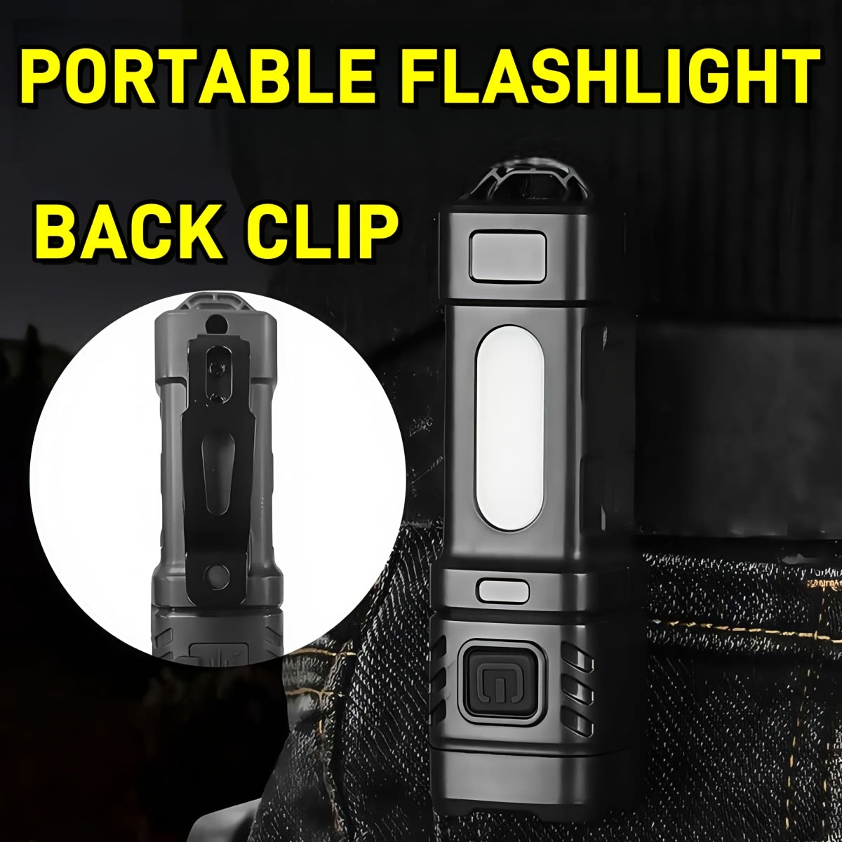 Mini Rechargeable LED Flashlight 3 or 6 Pack, 2000 Lumens COB 4 Modes USB-C Charging, Compact Handheld Flashlight with Back Clip & Built-In Battery for Camping Hiking Hunting Emergency
