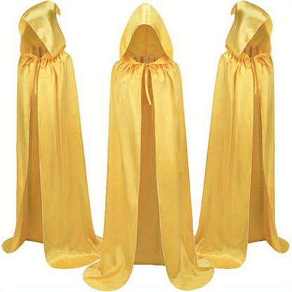 Halloween Black Death Cape 59 Inch Gothic Vampire Cloak for Adults – No Assembly Required, Flowing Silhouette Costume for Horror House, Carnival, Cosplay, Party, Festive Decoration
