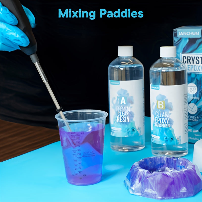 Resin Stirring Paddles 6 Pcs Reusable Epoxy Mixer Drill Attachment Multi-Size DIY Resin Casting Supplies