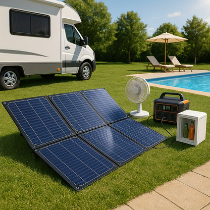 Solar Panel Kit with Battery Charging Controller – Portable Off-Grid Power for Car, RV, Caravan, Camping & Outdoor Use