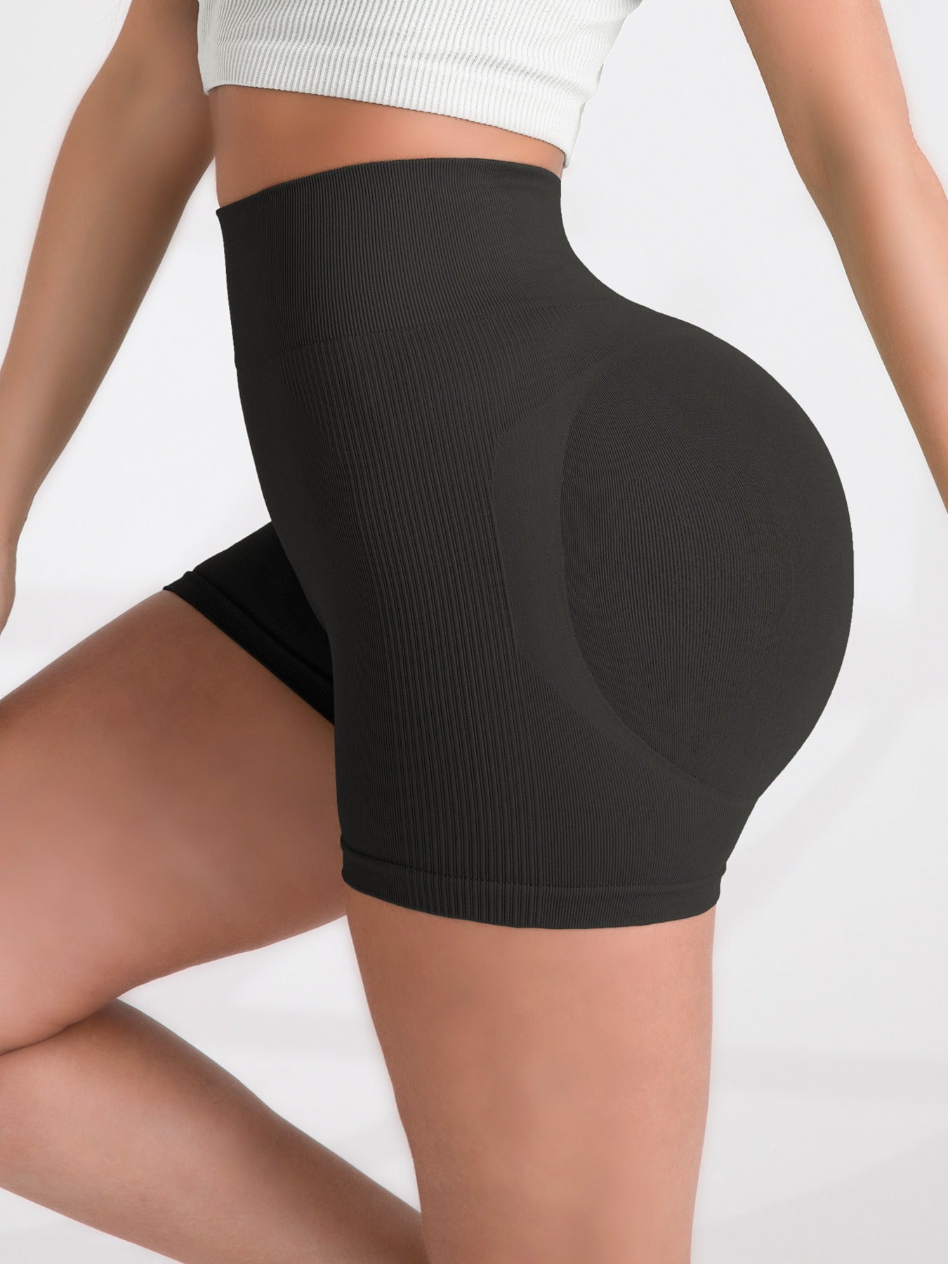 Women's High-Waist Athletic Shorts 5-Pack Breathable Sweat-Wicking 90% Polyamide Stretch Fabric - Perfect for Running, Yoga, Gym Workouts & Everyday Active Wear