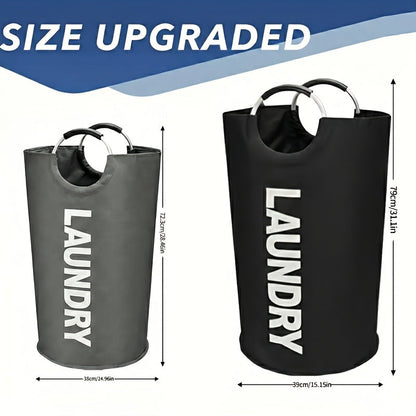 2PCS Large Foldable Laundry Basket with Half Ring Handle – 25.1 Gal Collapsible Clothes Hamper for Bedroom, Bathroom, Dorm & Laundry Room, Space-Saving Home Organizer