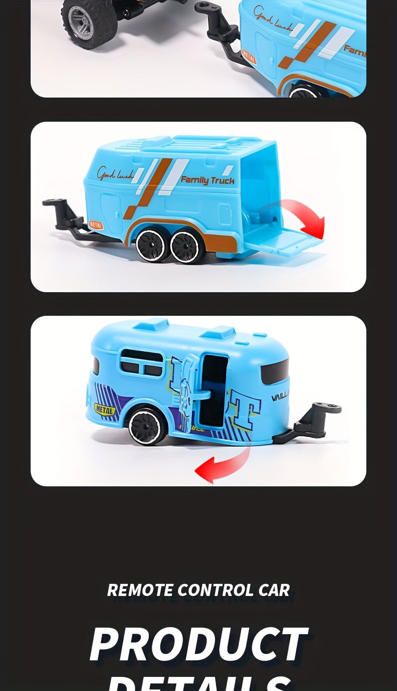 1:64 Alloy Mini Remote Control Off-Road Truck with Shock Absorbers Die-Cast RC Car Toy Gift for Boys Kids Birthday Christmas Halloween Dark Gray Teal Green Sky Blue Mixed