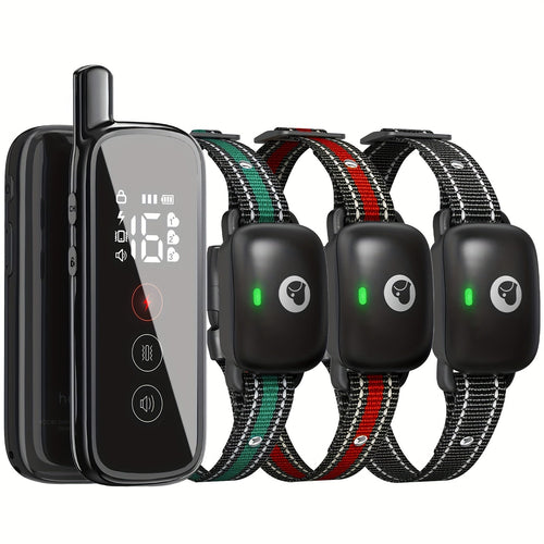 Dog Training Collar with Remote – IP68 Waterproof Rechargeable E-Collar for Small Medium Large Dogs, 3 Safe Training Modes (Beep, Vibration, Shock), 1640ft Range, Black