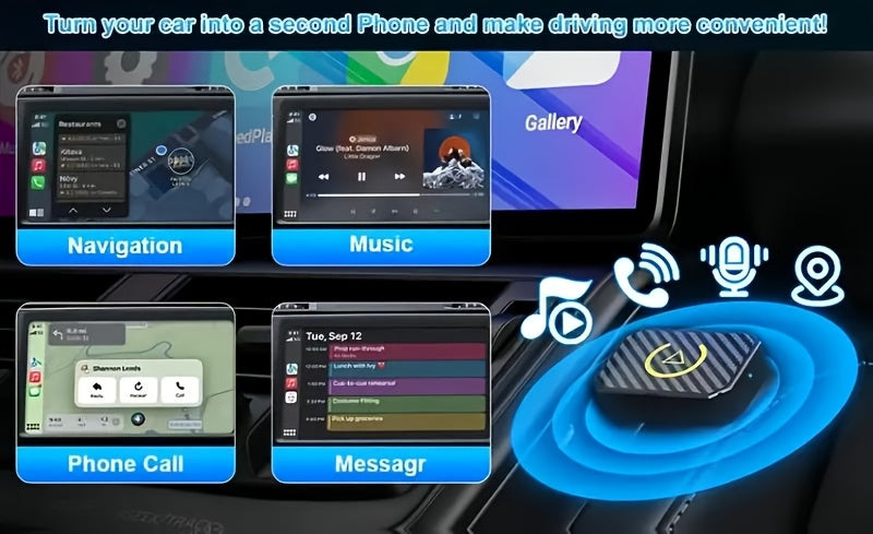 Mini Wireless CarPlay Adapter 2025 Upgraded – Plug & Play Wired to Wireless CarPlay Dongle for Apple iPhone & Android, Low Latency, Fast Stable Connection, No Battery Required, USB Set Included