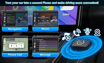Mini Wireless CarPlay Adapter 2025 Upgraded – Plug & Play Wired to Wireless CarPlay Dongle for Apple iPhone & Android, Low Latency, Fast Stable Connection, No Battery Required, USB Set Included