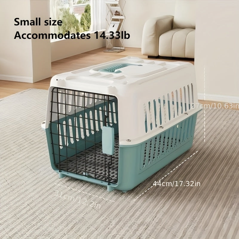 Aviation Certified Pet Carrier Crate for Air Travel - IATA FAA Approved Portable Dog Cat Carrier Box Airline Cabin Approved Breathable Sturdy Easy Assembly Small Animal Travel Crate for Airplane