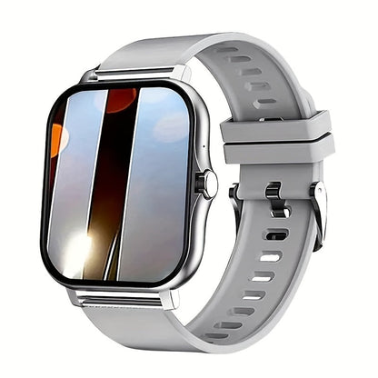 Smartwatch with Wireless Calling Full Touch Screen Fitness Tracker Multiple Sport Modes Music Control Heart Rate Sleep Monitor Compatible iPhone Android Silicone Classic Band Men Women Gift