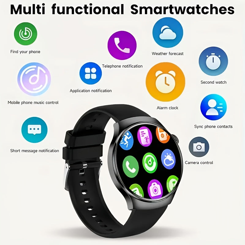 Smartwatch with Call Function & Fitness Tracker for Men & Women – Silicone Strap, Step Counter, Calorie Tracking, Heart Rate Monitor, Multiple Sports Modes, Music Playback & Remote Camera Control