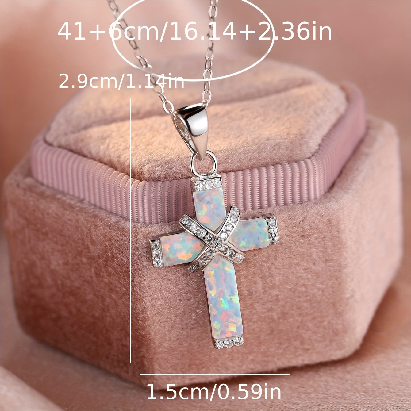925 Sterling Silver Cross Pendant Necklace for Women – Hypoallergenic Vintage Boho Faith Jewelry, Minimalist CZ Choker Necklace, Elegant Gift for Her Birthday Anniversary Christmas