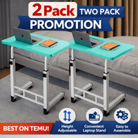 2 PCS Bedside Computer Desk- Sky Blue