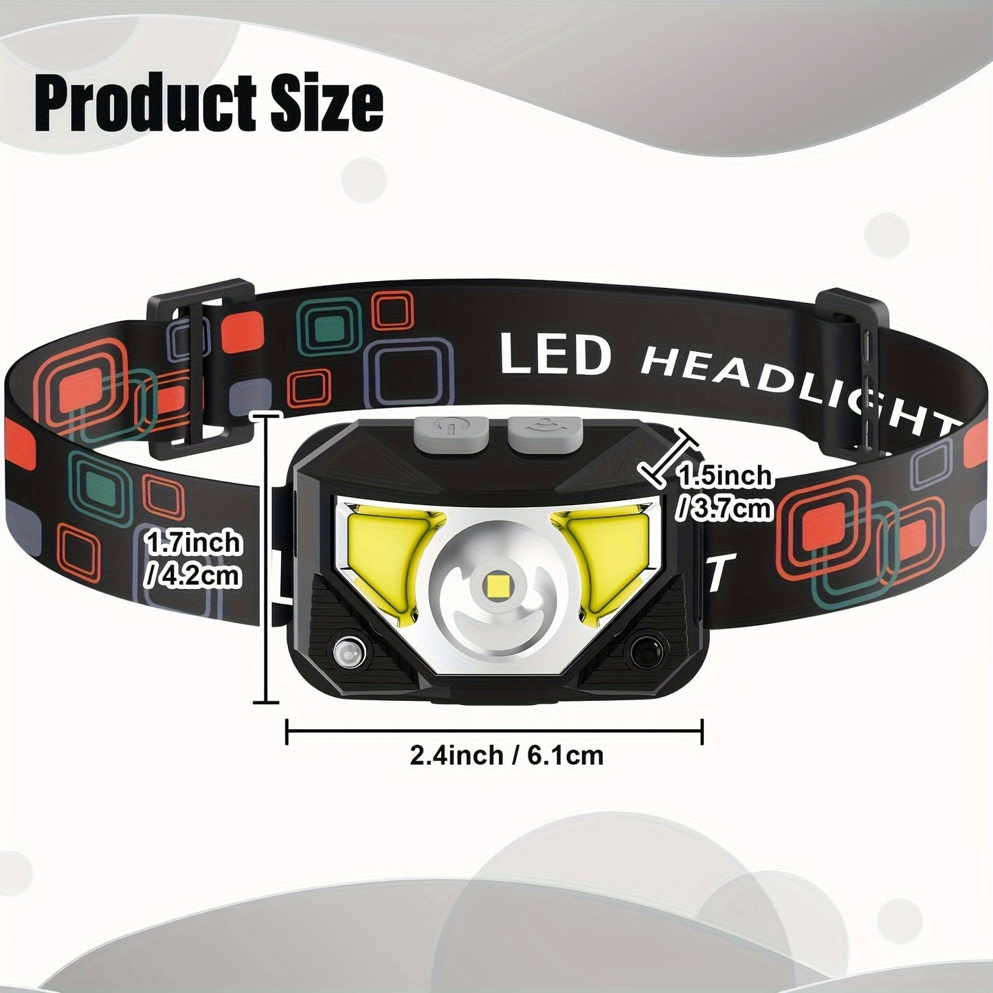 1200 Lumen Rechargeable LED Headlamp with Motion Sensor & Red Light – 8 Modes, USB-C, Waterproof Head Lamp for Camping Hiking Fishing Auto Repair Garage Emergency, Gift for Men