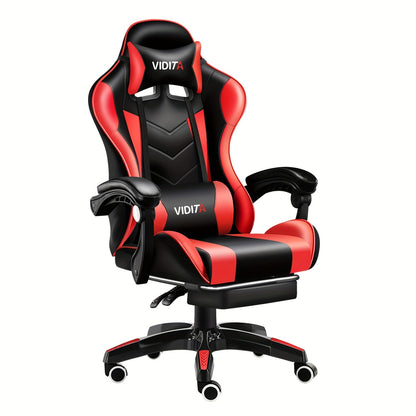 Gaming Chair High Back Ergonomic Racing Chair with Footrest & Lumbar Support – Adjustable Recline Swivel Computer Office Chair, 8 Colors