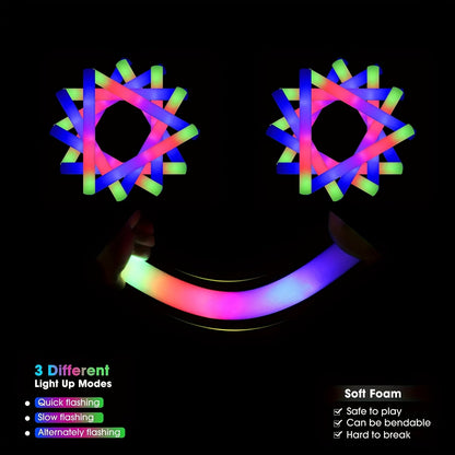 50pcs LED Foam Glow Sticks with 3 Flicker Modes – Colorful Bulk Glow Sticks for Parties, Weddings, Birthdays, Concerts, Christmas & New Year Celebrations