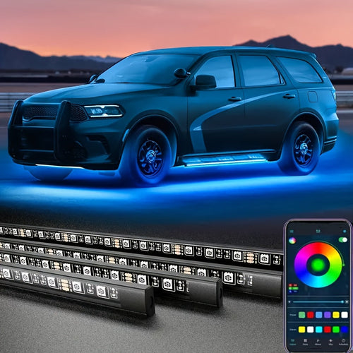 Car LED Underglow Atmosphere Light Kit – App & Wireless Control, Multiple Scene Modes, 2 Strips (23.62" × 35.43"), Compatible with Cars, Trucks & SUVs, Interior & Exterior Decorative Lighting