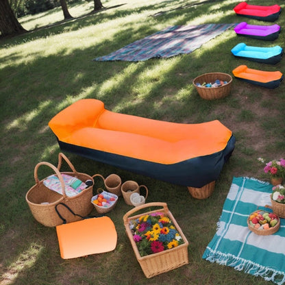 Portable Inflatable Sofa & Recliner Chair for Outdoor Use – Heavy-Duty Bed-Like Lounger, Quick Inflation & Deflation, Lightweight & Compact for Camping, Beach, Backyard & Travel, No Pump Needed