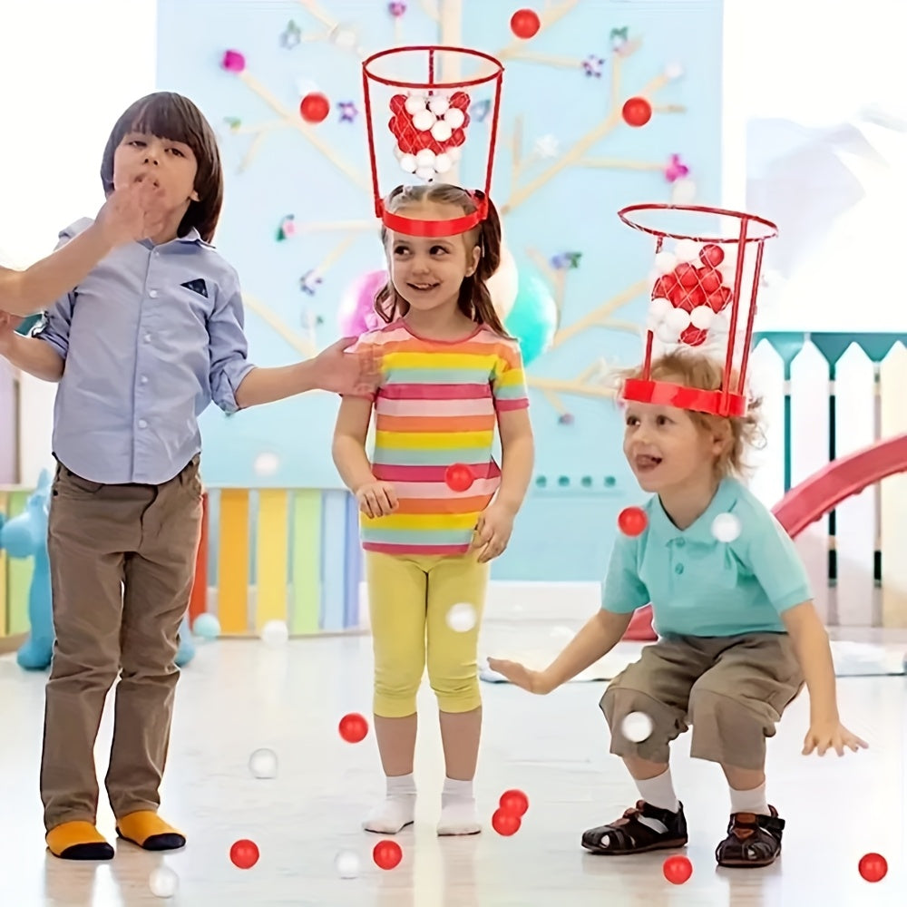 Headband Basketball Party Game for Kids Adults 20 Colorful Balls Adjustable Net Headband 2-Player Parent Child Interactive Competitive Indoor Game Family Fun Activity Birthday Party Supplies