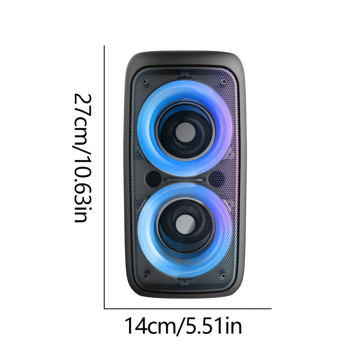 Portable Wireless Karaoke Bluetooth Speaker with Subwoofer - 1200mAh Battery, TF Card & USB Support, Compact High-Power Party Speaker with Microphone Option, Tabletop Mount & Button Control