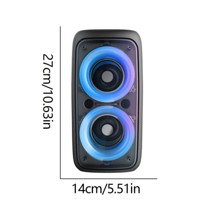 Portable Wireless Karaoke Bluetooth Speaker with Subwoofer - 1200mAh Battery, TF Card & USB Support, Compact High-Power Party Speaker with Microphone Option, Tabletop Mount & Button Control