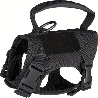 Cat Tactical Vest Harness Adjustable Escape-Proof 600D Oxford Pet Chest Strap Training Clothes for Cats & Small Dogs One Size Fits Most