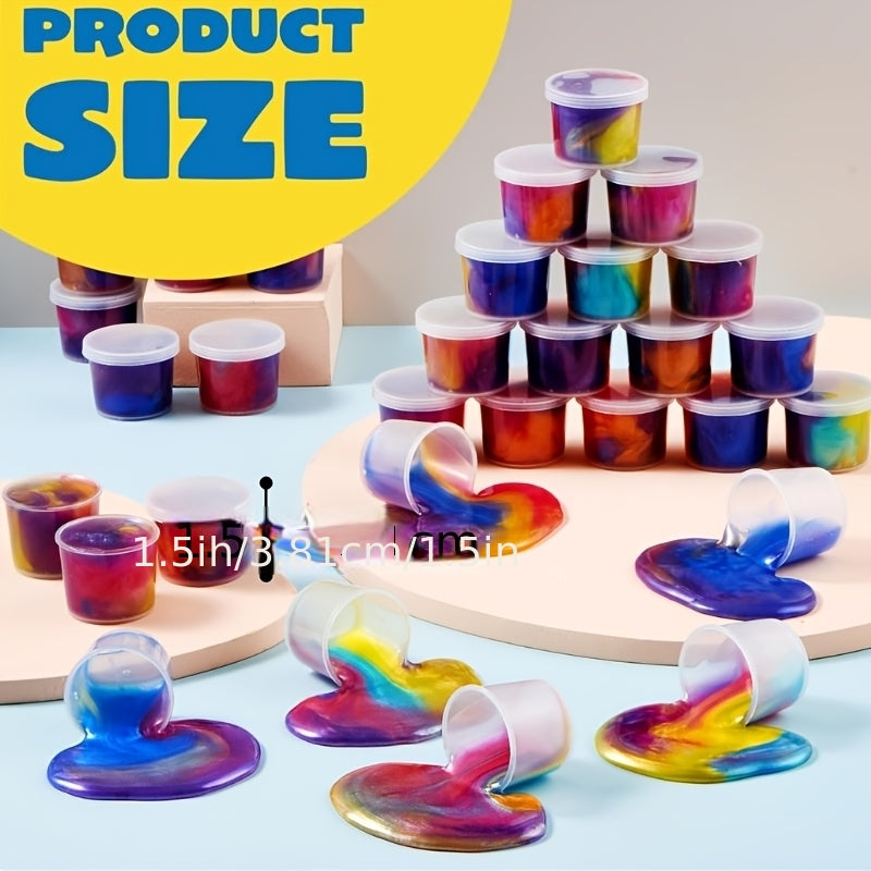 36-Pack Galaxy Slime Party Favors for Kids Bulk Non-Toxic Stretchy Non-Sticky Slime Cups Classroom Rewards Birthday Easter Christmas Halloween Gifts for Girls Boys