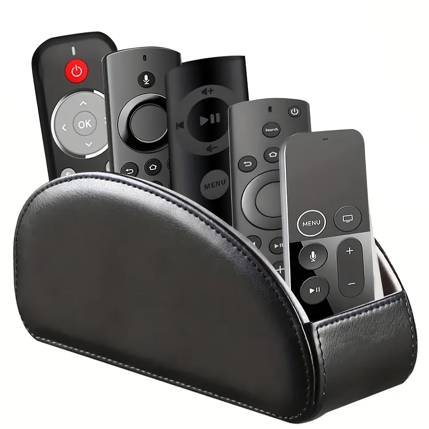 Remote Control Holder with 5 Compartments Desktop Organizer Caddy – Bedside Storage Box for TV Remotes Pens Eyeglasses Office Stationery Home Appliance Controllers