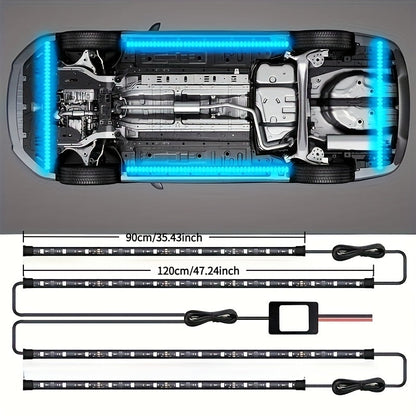 Car LED Underglow Atmosphere Light Kit – App & Wireless Control, Multiple Scene Modes, 2 Strips (23.62" × 35.43"), Compatible with Cars, Trucks & SUVs, Interior & Exterior Decorative Lighting