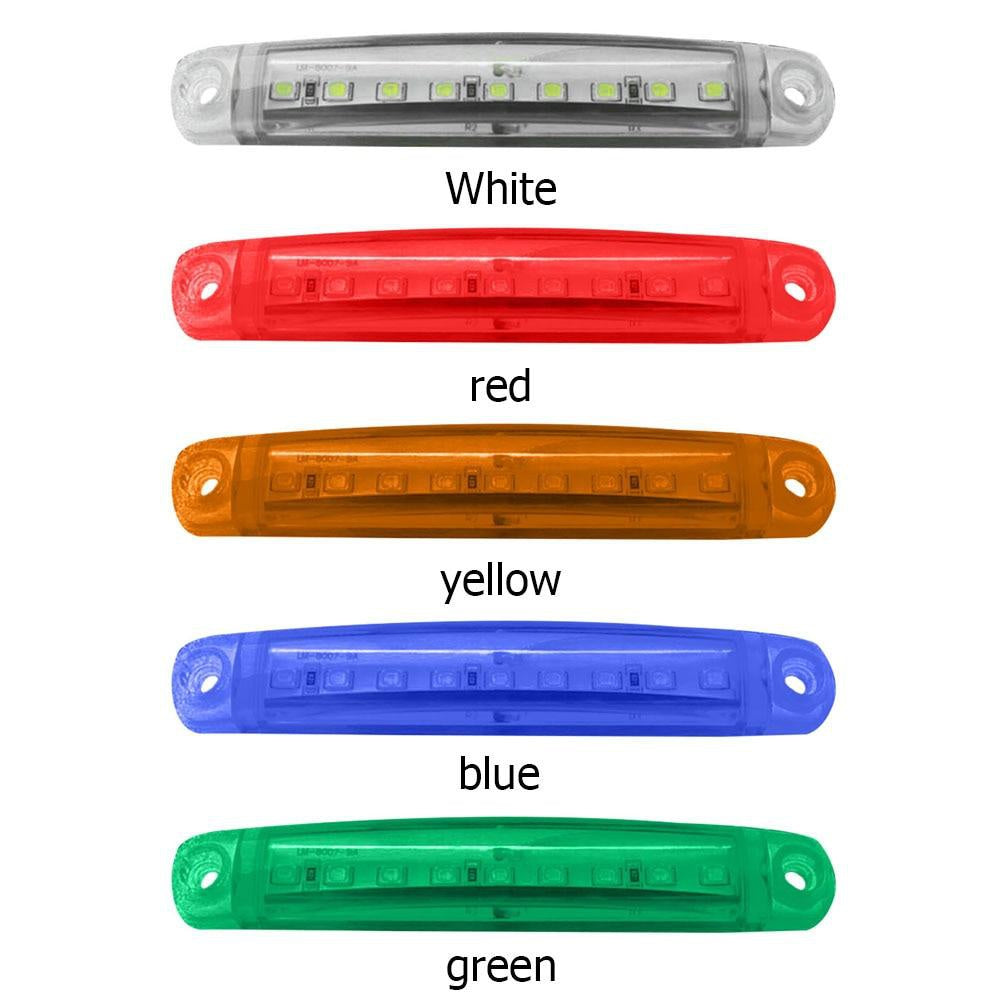 12V 9-LED Side Marker Lights 20-Pack Universal Indicator Clearance Lamp Bar for Truck Car Trailer SUV – White Red Amber Blue Green – Bright LED Side Marker Light Kit