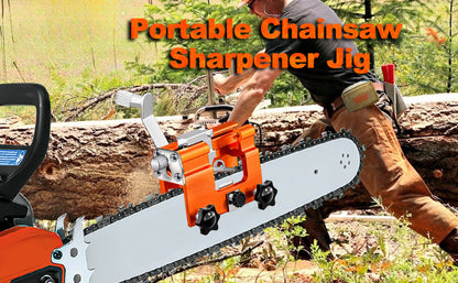 Chainsaw Sharpener Jig Kit – Portable Hand-Cranked Chain Saw Sharpening Tool with Carbide Burrs, 1/3/5/10Pcs, Easy DIY Sharpening for All Chainsaw Chains