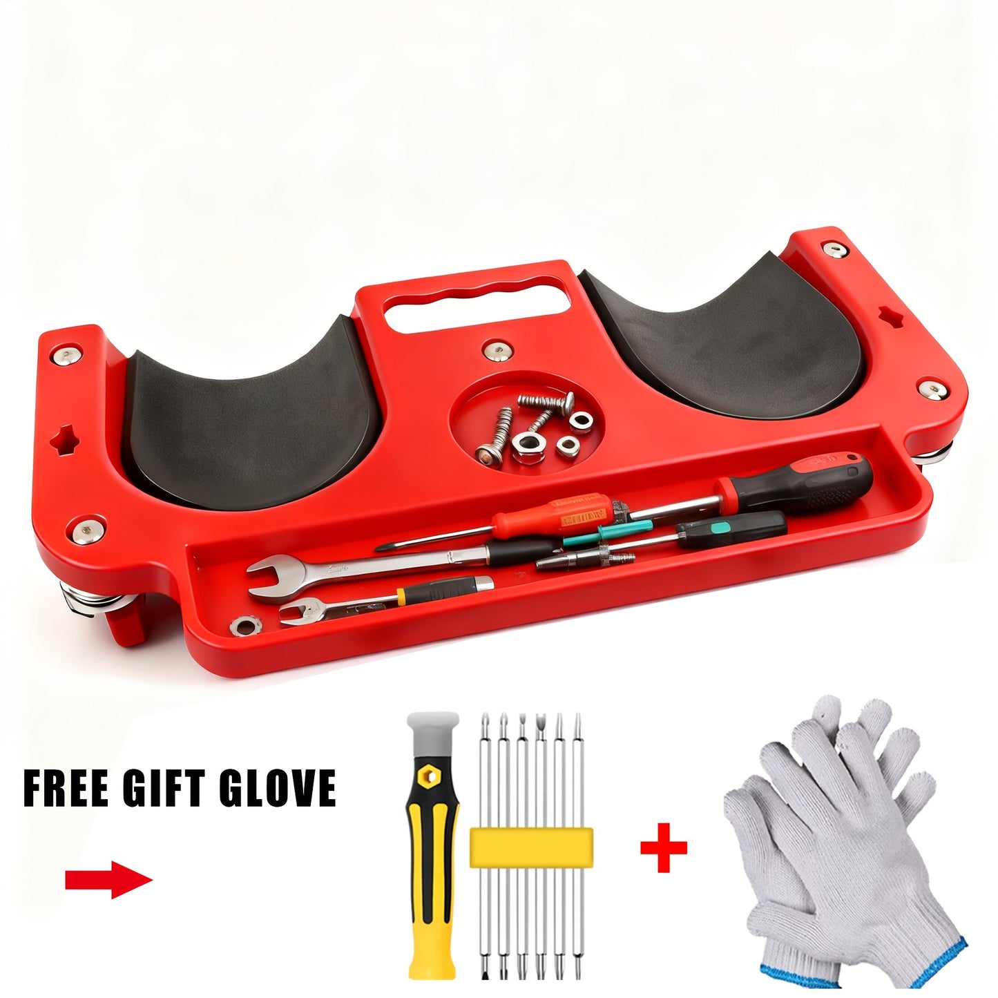 Rolling Knee Creeper Pad with Built-In Tool Tray – ABS High-Impact Frame, Cushioned Kneeling Pad for Mechanics, Carpenters, Flooring & Car Repairs – Multi-Color Automotive Repair Aid & Workshop Gift