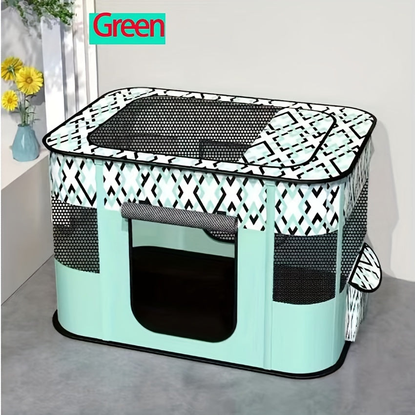 Foldable Pet Playpen for Dogs Cats Puppies Kittens Rabbits Portable Dog Exercise Kennel Indoor Outdoor Camping Travel with Storage Bag Purple Green M L XL XXL