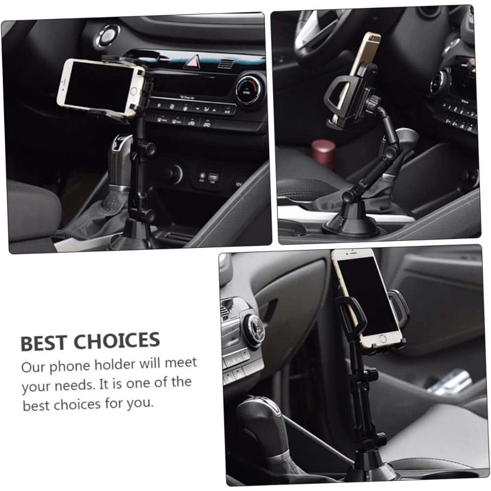 Car Cup Holder Phone Mount, Universal Adjustable Cell Phone Holder for Car Cup Holder, 360° Rotation Cradle Stand Compatible with iPhone Samsung All Smartphones
