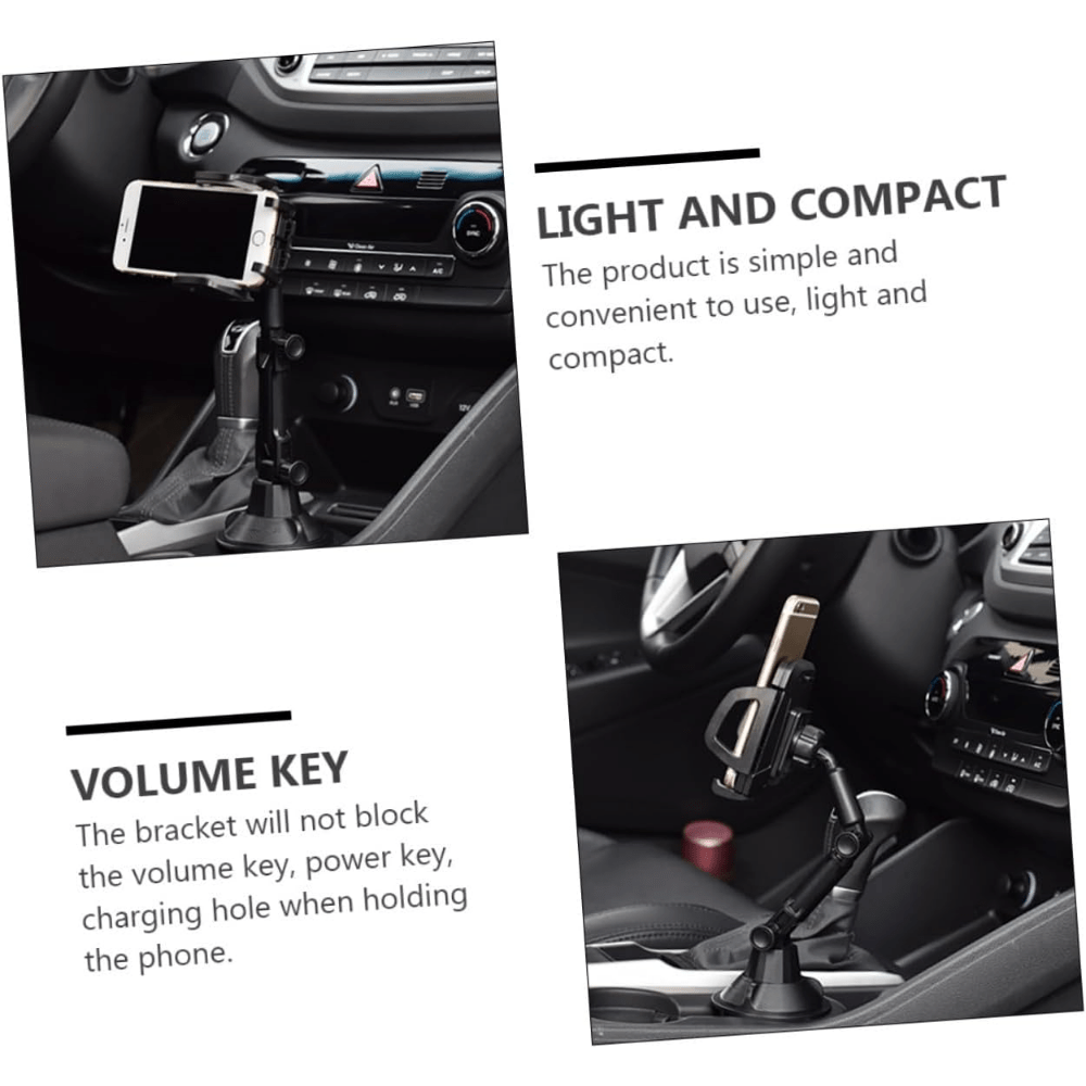 Car Cup Holder Phone Mount, Universal Adjustable Cell Phone Holder for Car Cup Holder, 360° Rotation Cradle Stand Compatible with iPhone Samsung All Smartphones