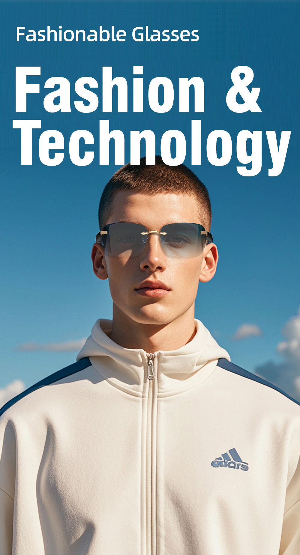 Bluetooth Smart Glasses with Touch Controls & Open Ear Audio – Integrated Microphone, Hands-Free Calls & Music, Polarized Lens, Ideal for Outdoor Sports, Driving & Everyday Wear