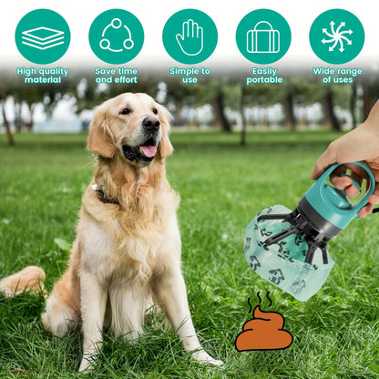 Portable Dog Poop Picker EVA Pooper Scooper with Bag – Lightweight Sanitary Outdoor Dog Waste Removal Tool No Battery Required