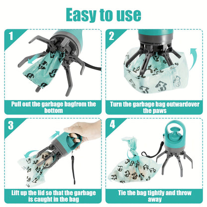 Portable Dog Poop Picker EVA Pooper Scooper with Bag – Lightweight Sanitary Outdoor Dog Waste Removal Tool No Battery Required