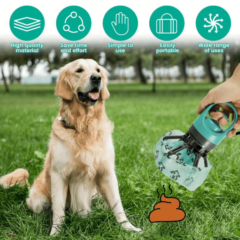 Portable Dog Poop Picker EVA Pooper Scooper with Bag – Lightweight Sanitary Outdoor Dog Waste Removal Tool No Battery Required
