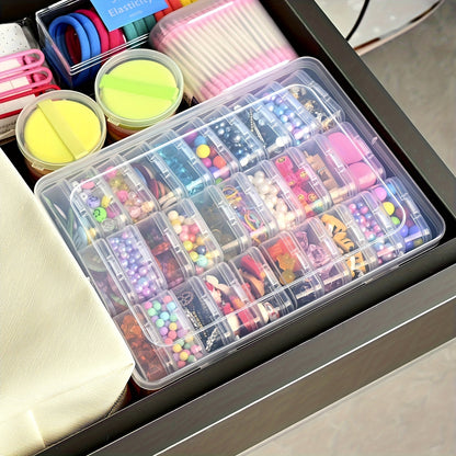 30-Piece Mini Bead Storage Set – Transparent Plastic Hinged Lid Containers for DIY Crafts, Jewelry Making, Beads, Findings & Handicraft Supplies | Christmas & Halloween Gift | Velora