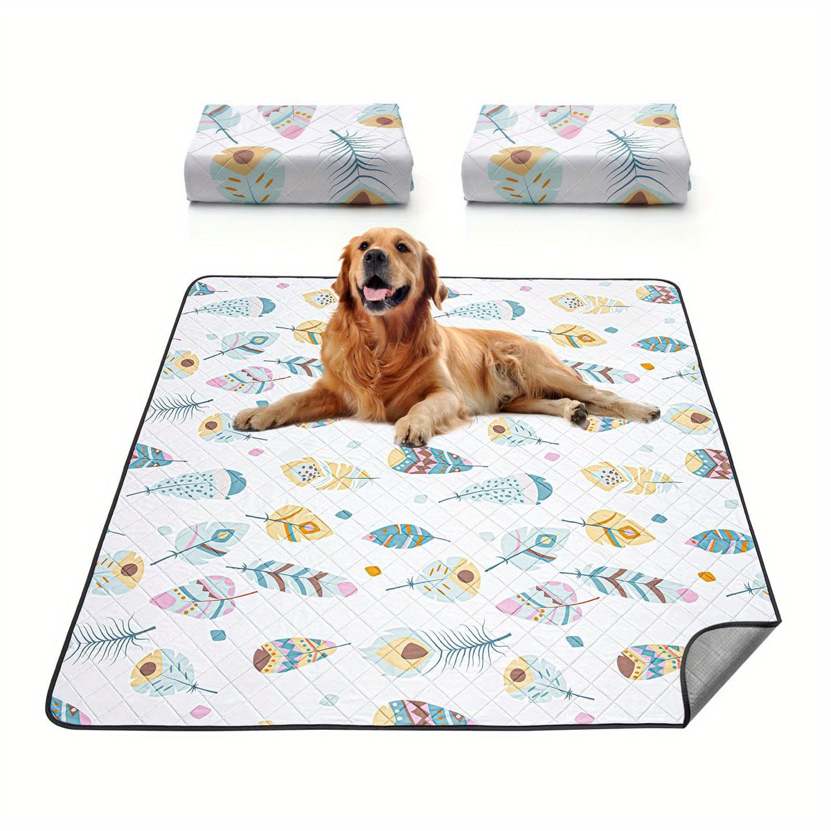 Washable Dog Pee Pads 2-Pack – Reusable Ultra-Absorbent Leak-Proof Whelping Pads with Non-Slip Backing, Machine Washable Puppy Training Pads for Playpen, Crate, Housebreaking & Travel
