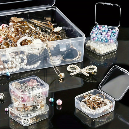 30-Piece Mini Bead Storage Set – Transparent Plastic Hinged Lid Containers for DIY Crafts, Jewelry Making, Beads, Findings & Handicraft Supplies | Christmas & Halloween Gift | Velora